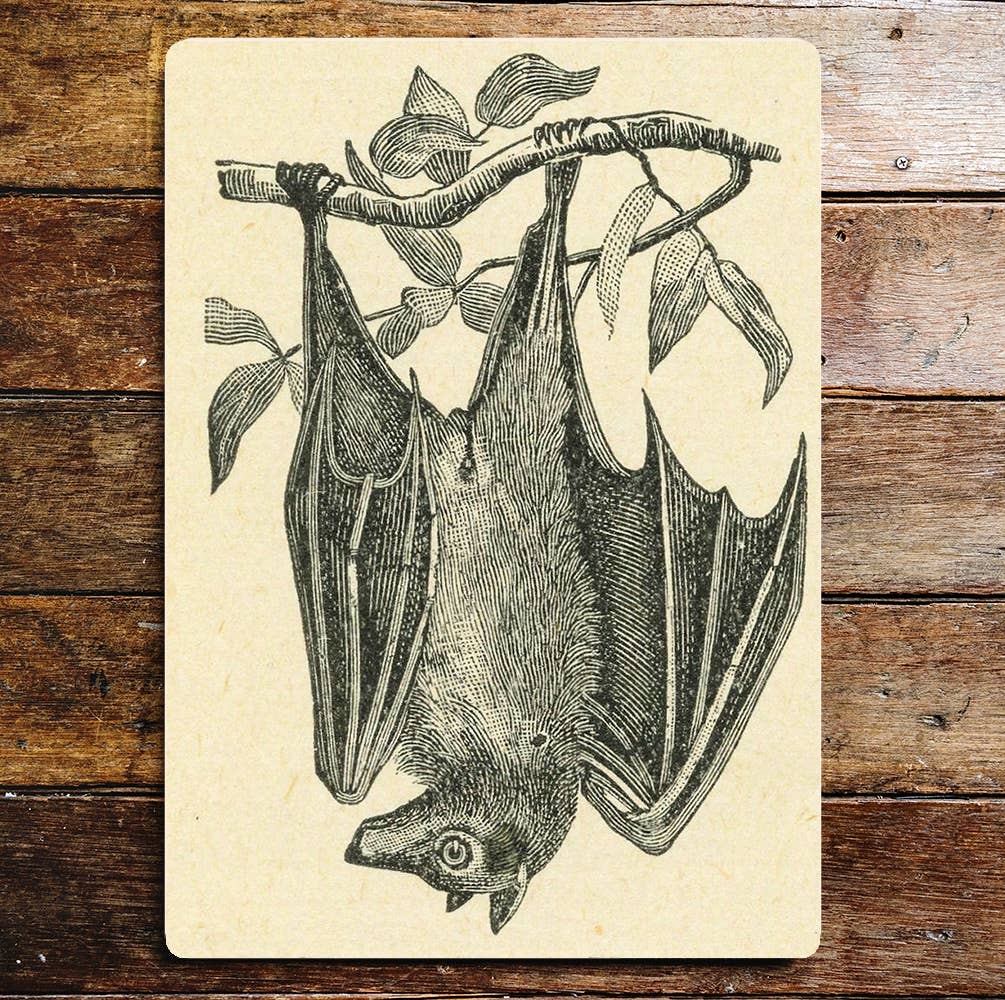Halloween Bat Metal Sign