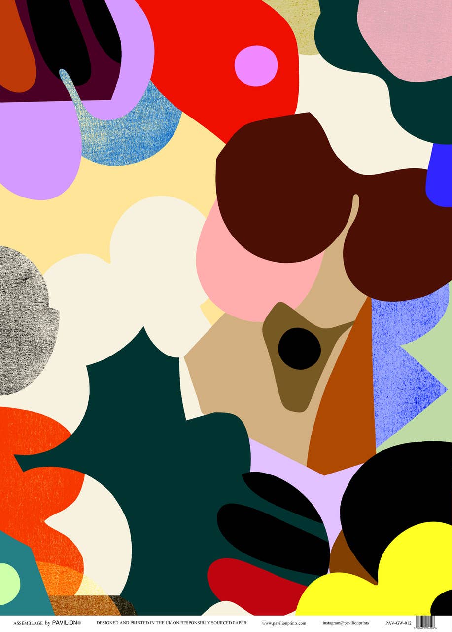 Abstract Colourful Collage Palette Art Gift Wrap