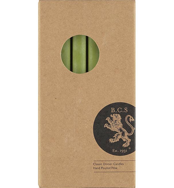 Eco Dinner Candle, Olive Green - individual