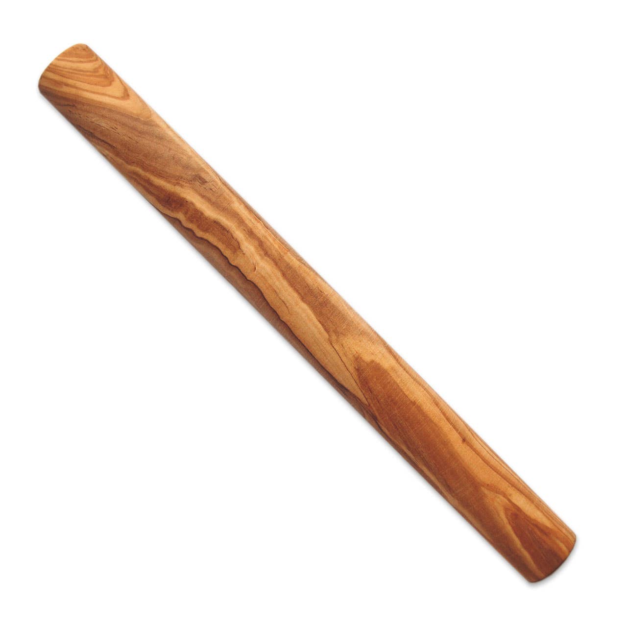 Wooden rolling pin on a white background