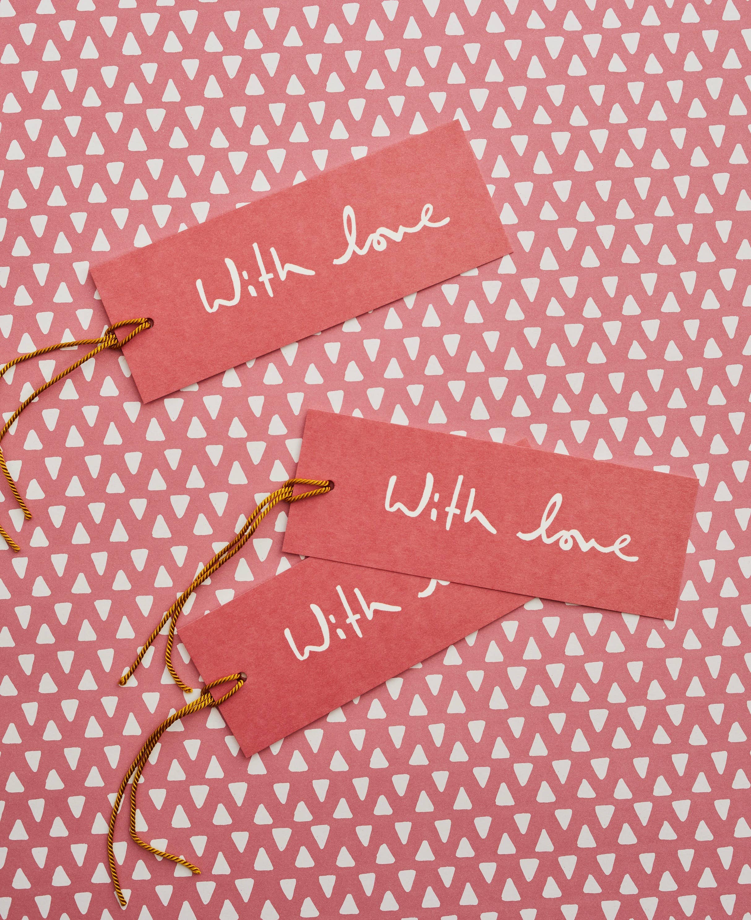 Gift Tags - Set of 8 With Love Pink