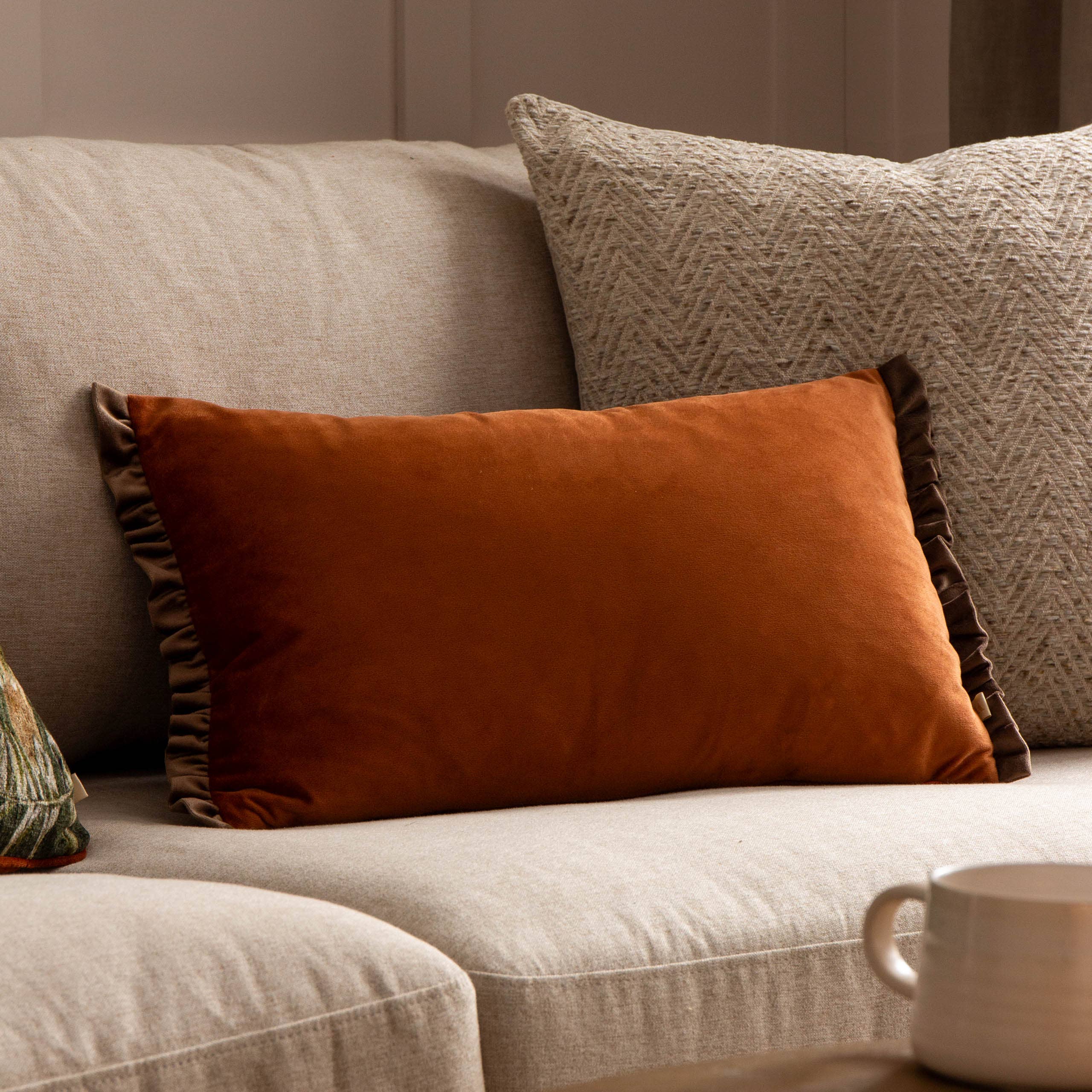orange velvert ruffled