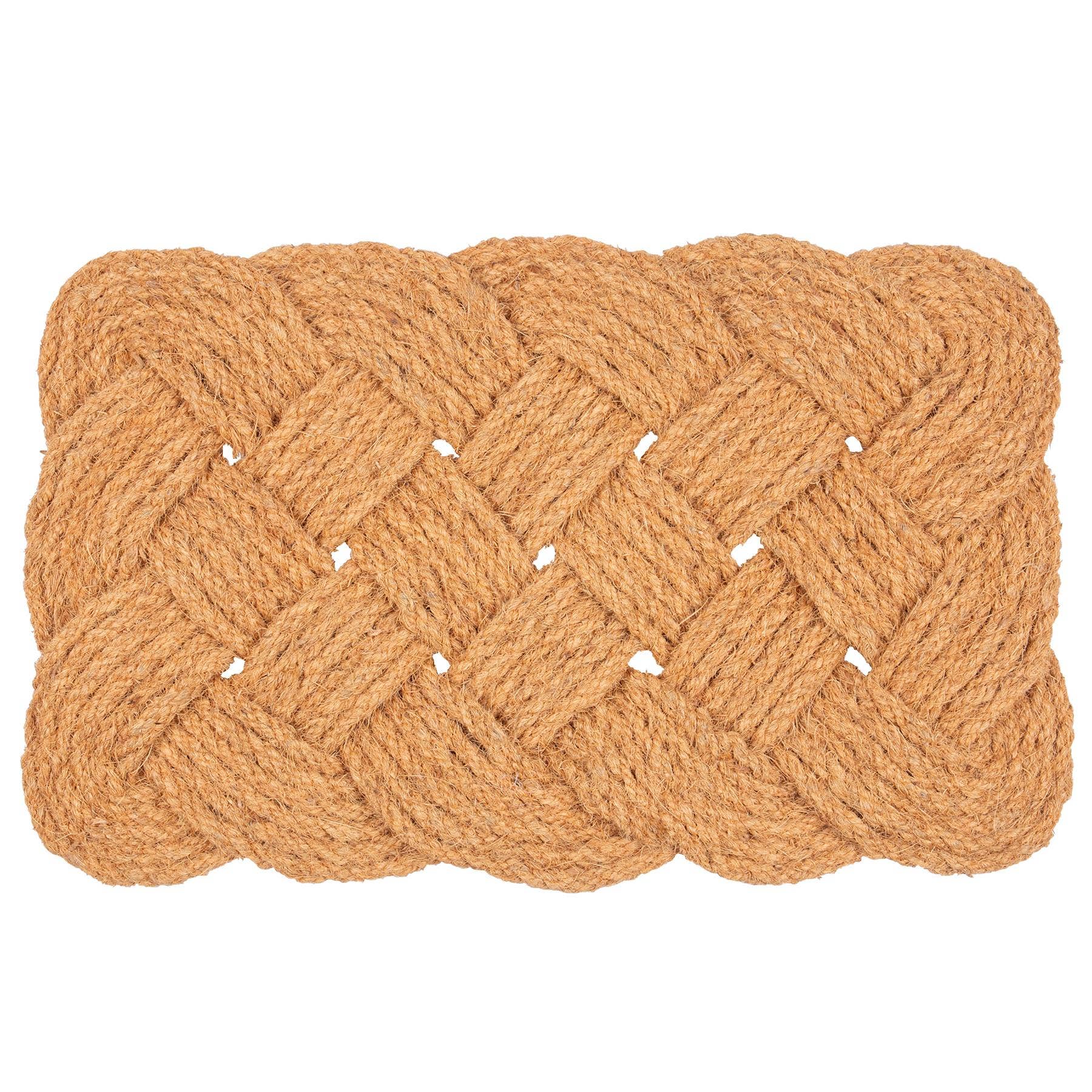 Brown woven mat on a white background