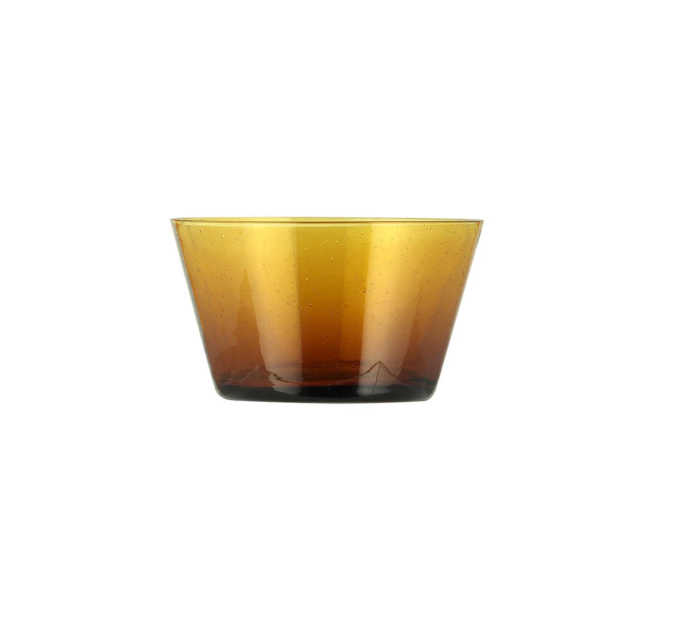 Amber glass bowl on a white background