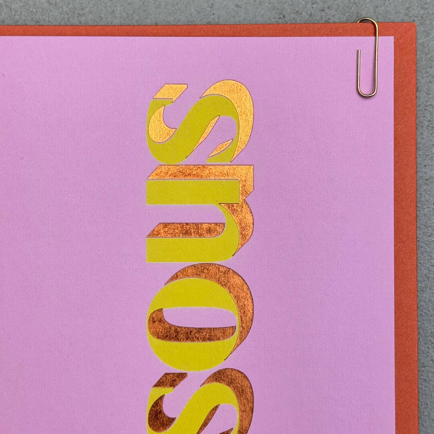 Bisous Hugs and Kisses Font Foiled Greeting Card