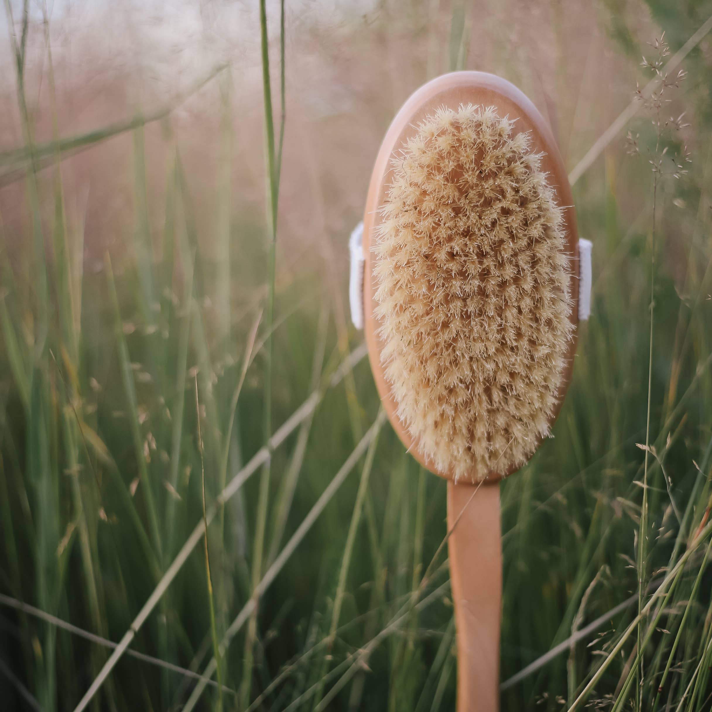 Body brush with handle, wood massage birthday women