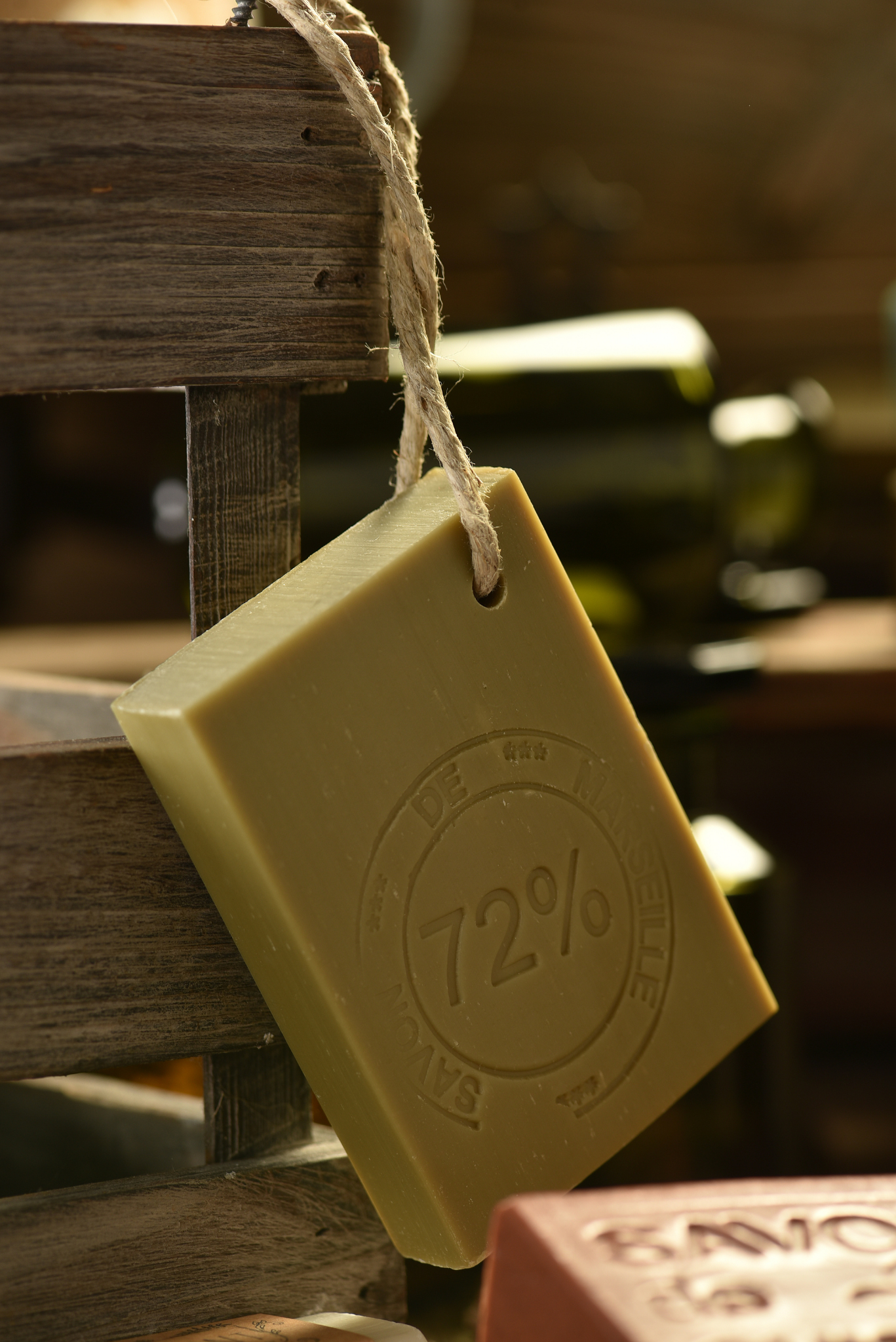 Slice of Marseille Soap on a Rope