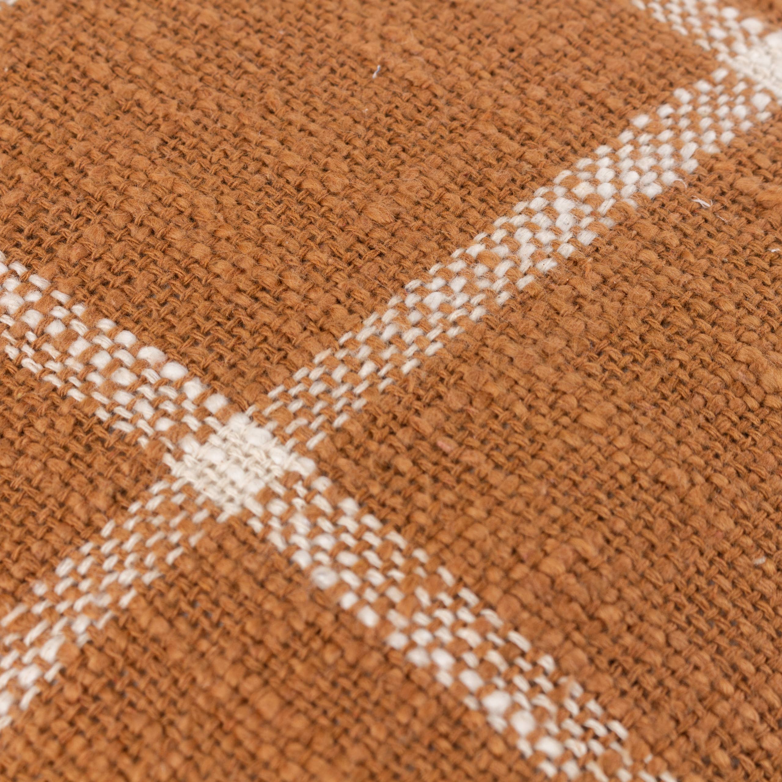 close up of orange check material