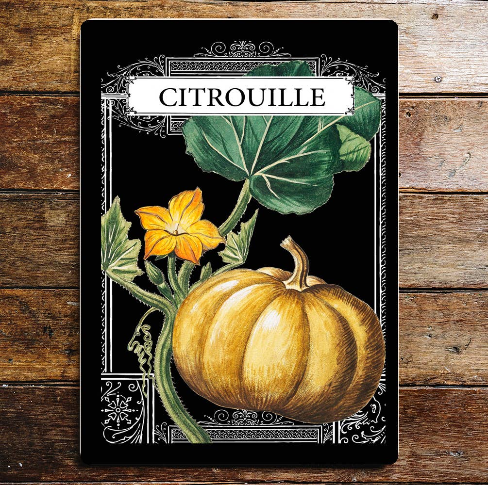 Citrouille Pumpkin Metal Sign