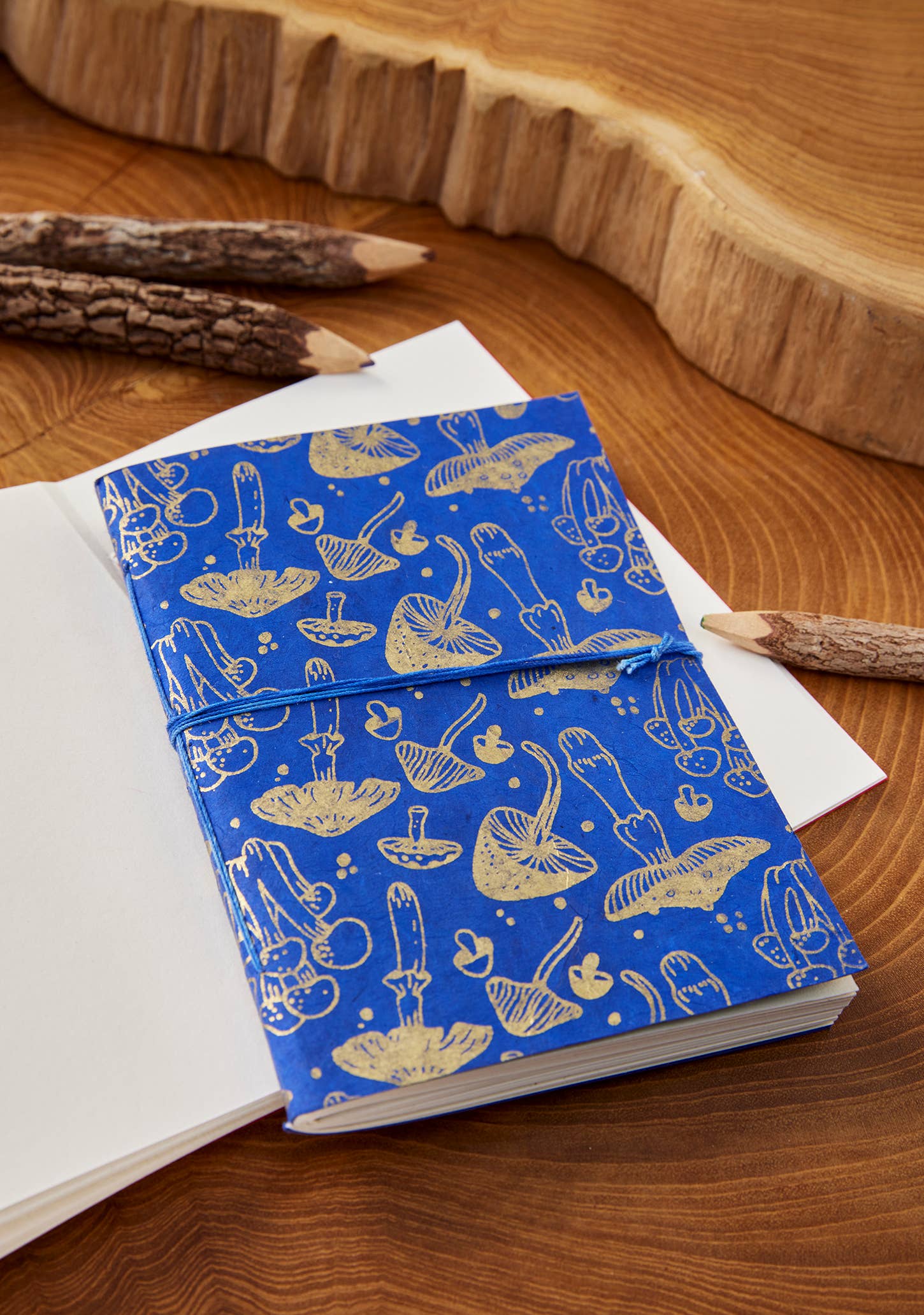 Mushroom Print Lokta Paper Notebook A6