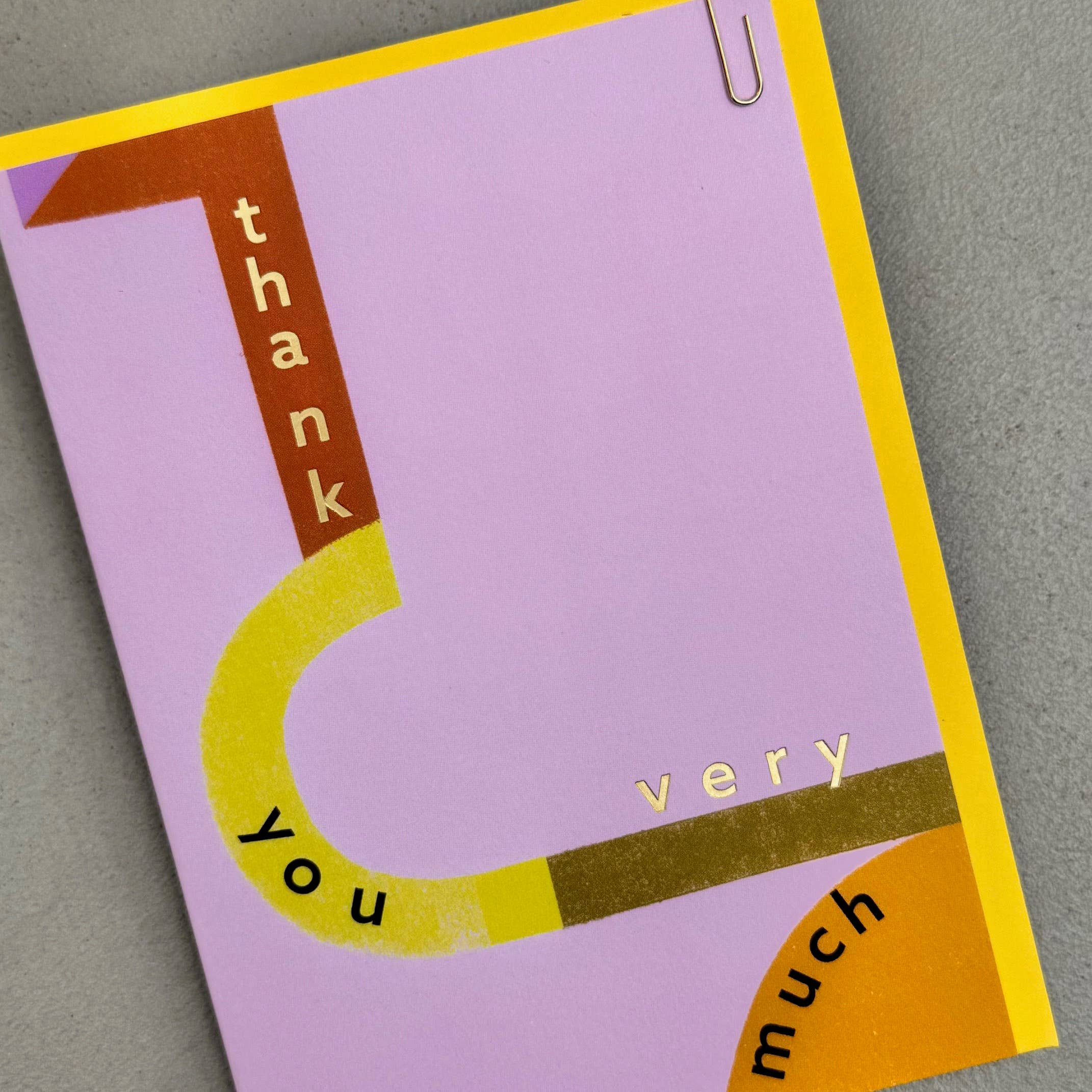 Abstract Pastel Art Foiled Thank You Greeting Card