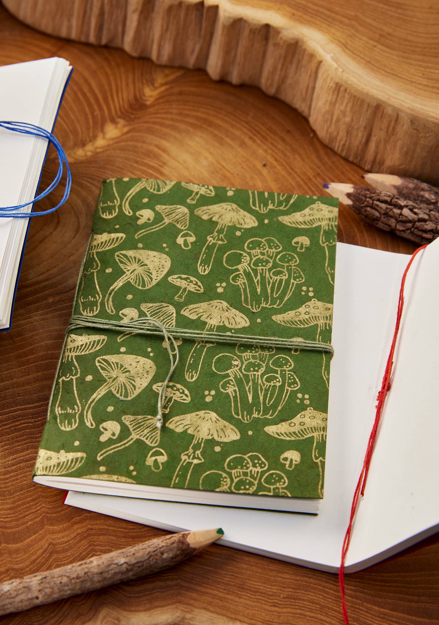 Mushroom Print Lokta Paper Notebook A6