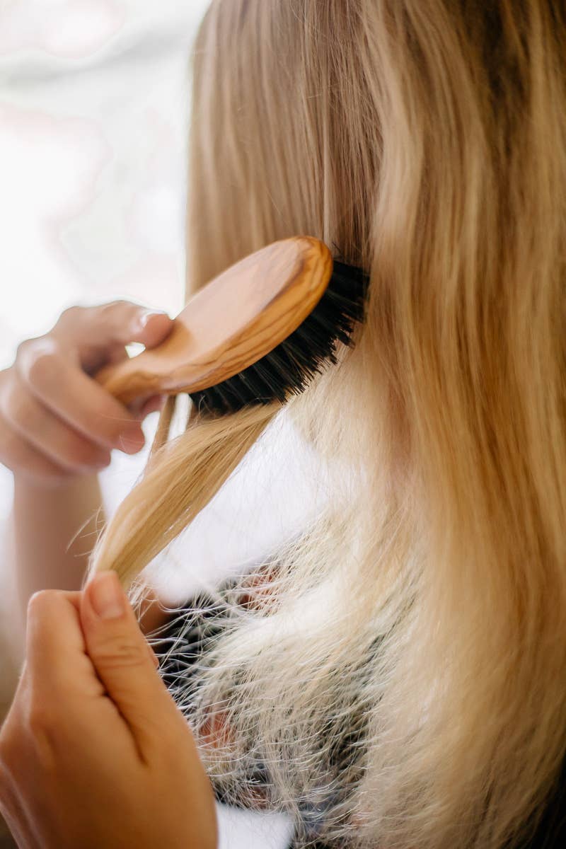 Small Olive Wood Hairbrush
