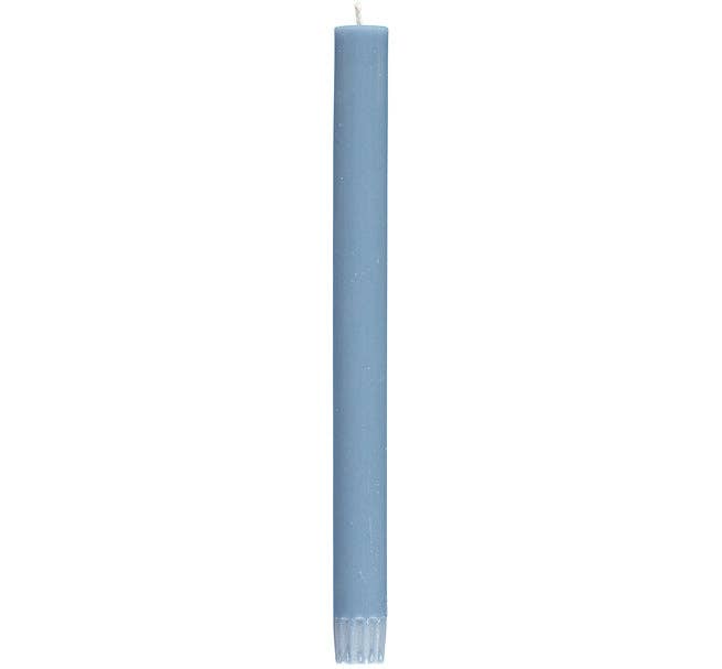Blue candle on a white background