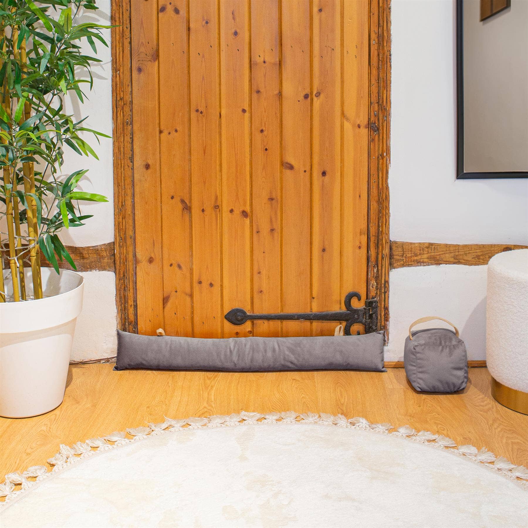 Velvet Draught Excluder -  Yellow