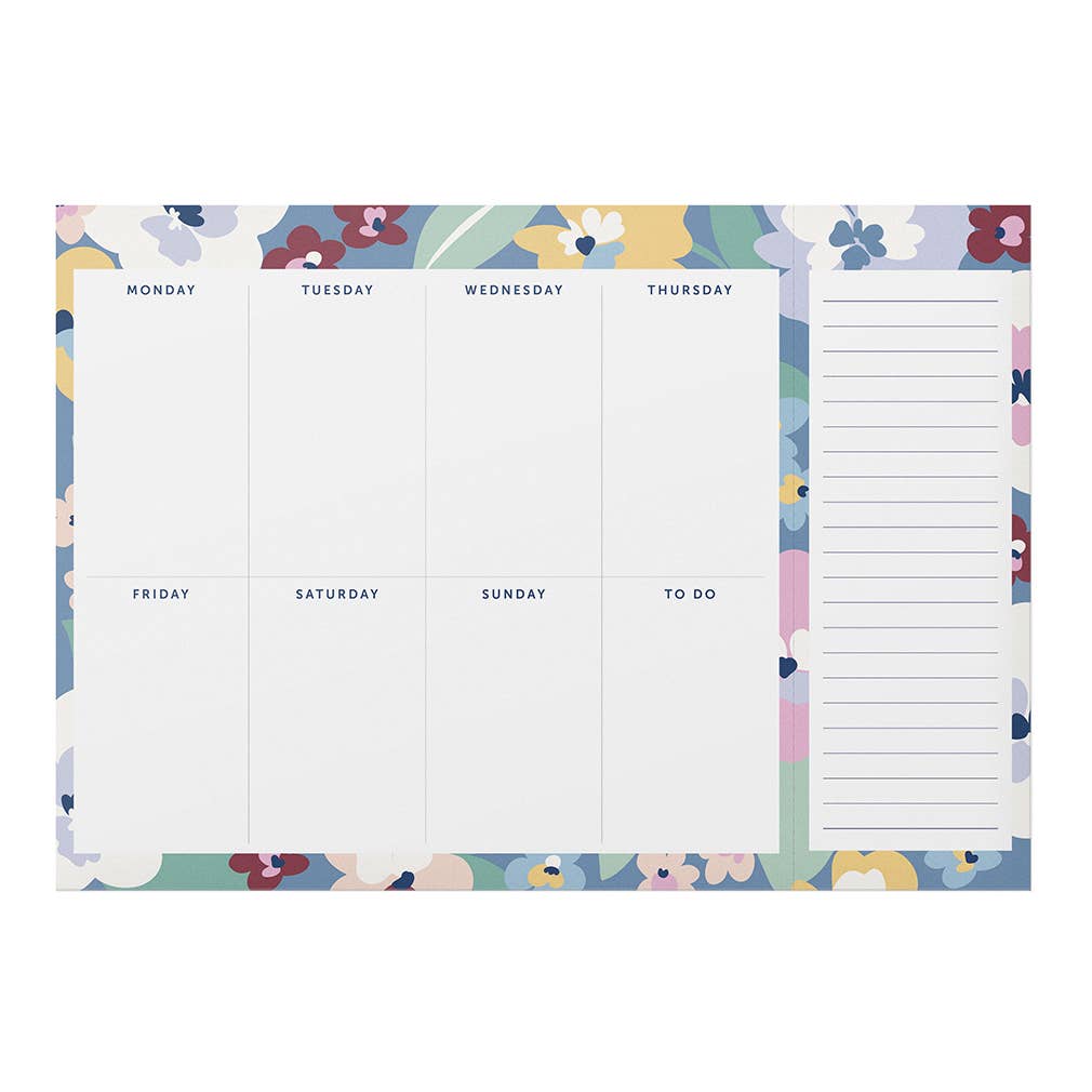 Weekly Planner Pad, Week To View, Organiser, Floral Design