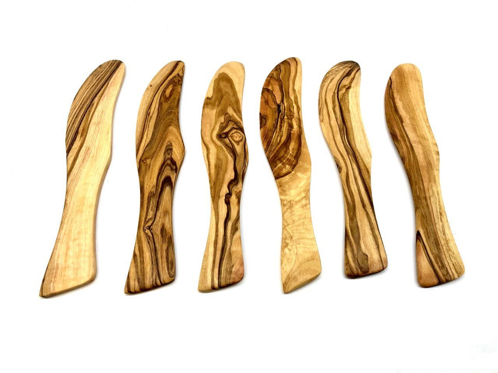 100% wooden butter knives made from solid olive wood - All Good Things