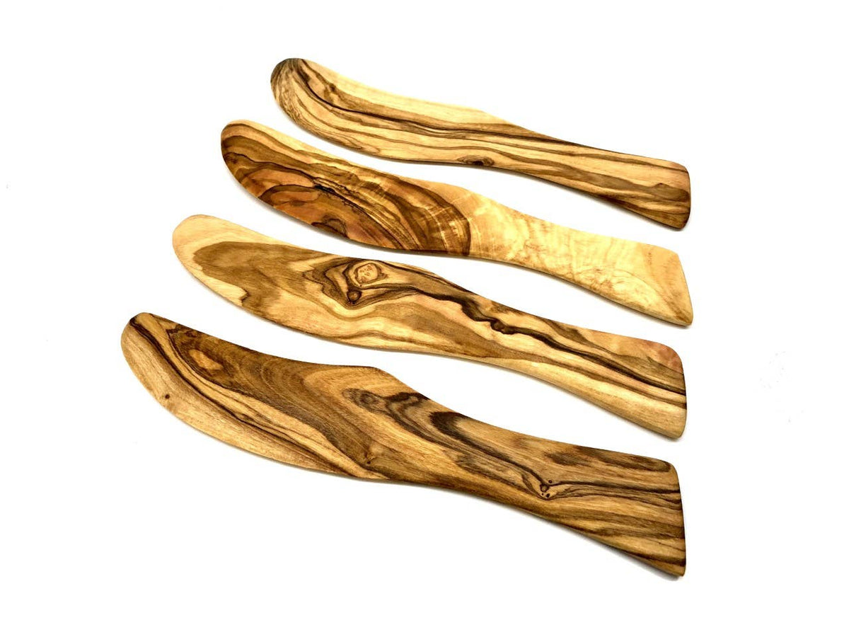 100% wooden butter knives made from solid olive wood - All Good Things