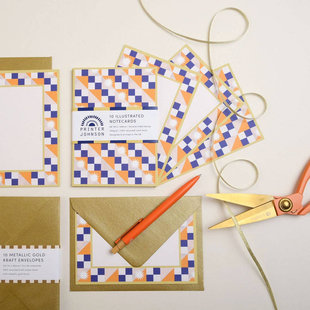 Geometric Notecard Set | Pack of 10