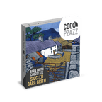 Coco Pzazz chocolate packaging with a scenic design on a white background