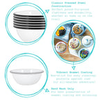 White Enamel Bowl - 16cm - Red