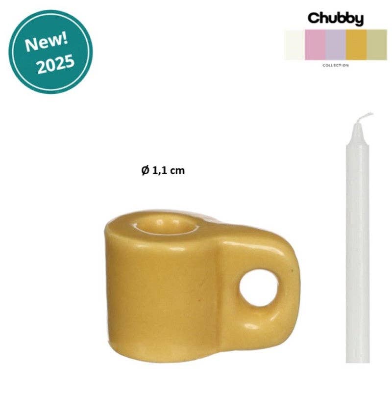 Butter Yellow Chubby Candle Holder