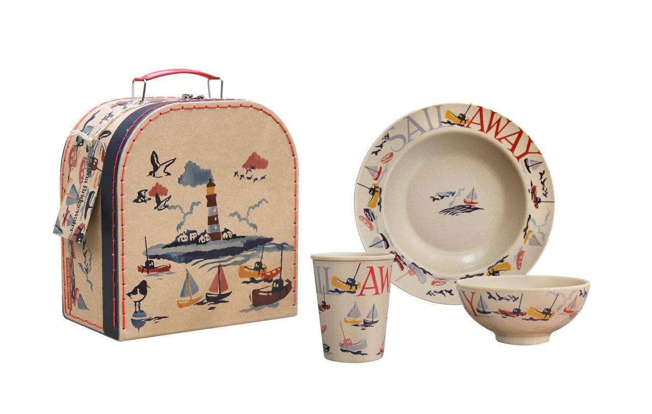 Emma Bridgewater Sail Away 3 Piece Rice Husk Kids Dinner Set