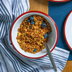 White Enamel Bowl - 16cm - Red