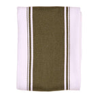 Love Colour Striped Tea Towel, Olive Green