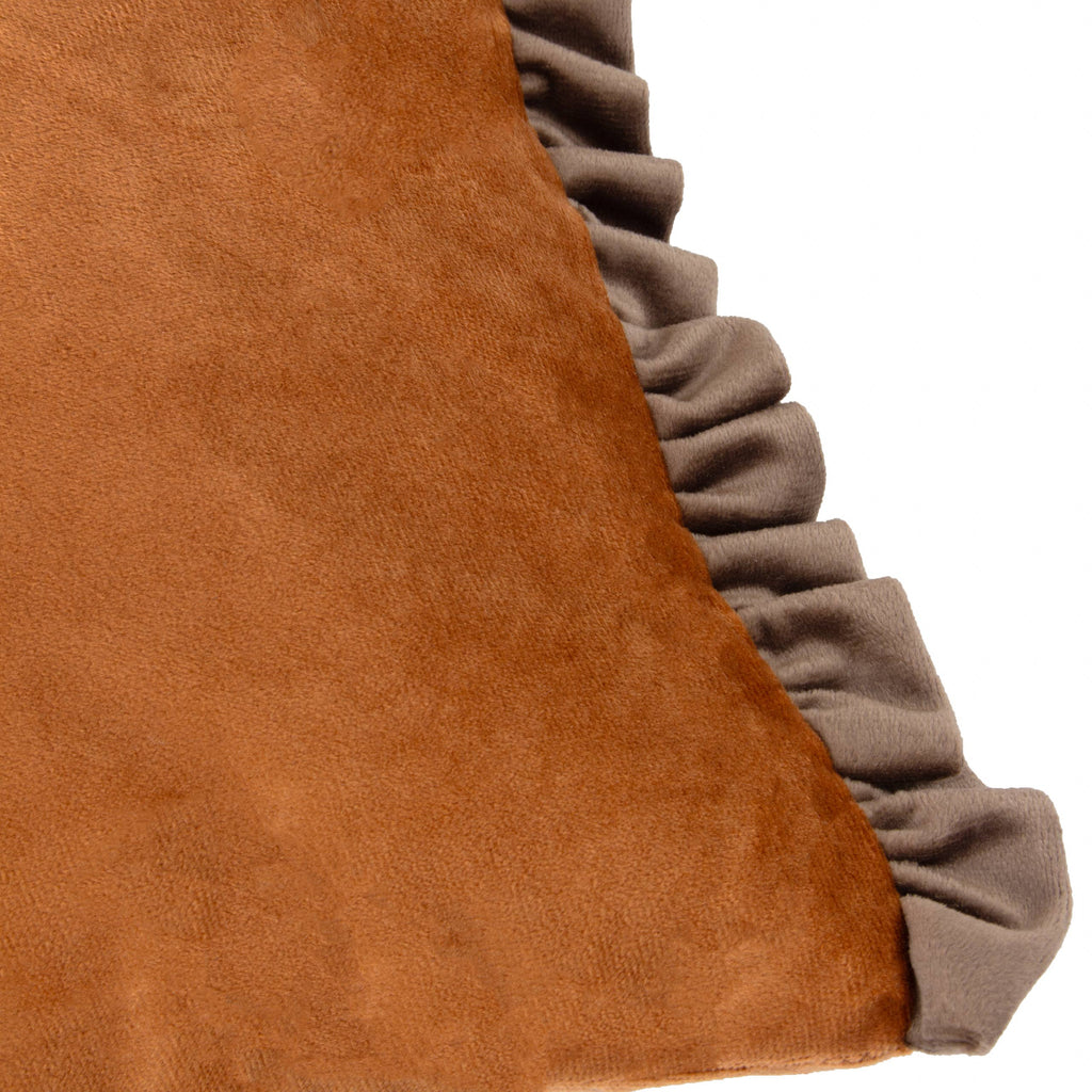 close up of brown ruffle edging
