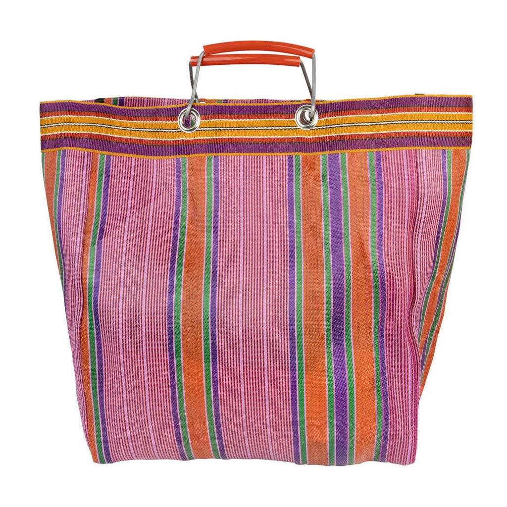 Recycled Plastic Bright Stripe "Cheers" Tote Bag