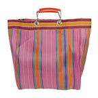 Recycled Plastic Bright Stripe "Cheers" Tote Bag