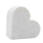 White marble heart-shaped object on a white background