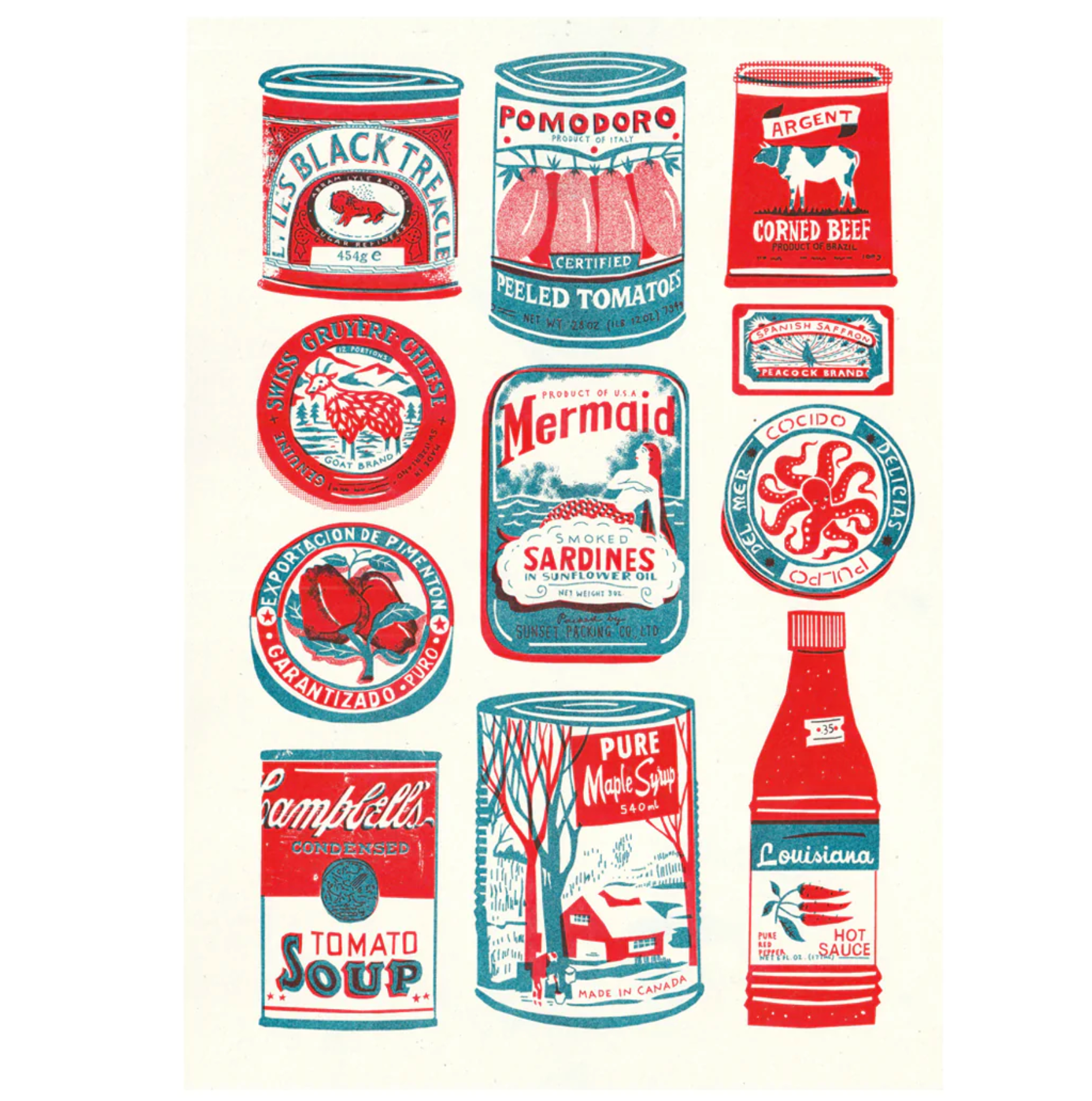 A3 Tins Collection Lisa Lockhart Riso Print