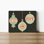 Peace Love Joy Metal Sign – Vintage Christmas Ornament Art: 6x8inch