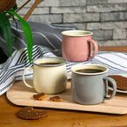 Coloured Enamel Belly Mug - 375ml - Pink