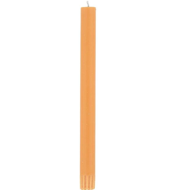 Beeswax candle on a white background