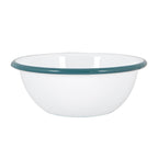 Argon Tableware White Enamel Bowl - 16cm - Green