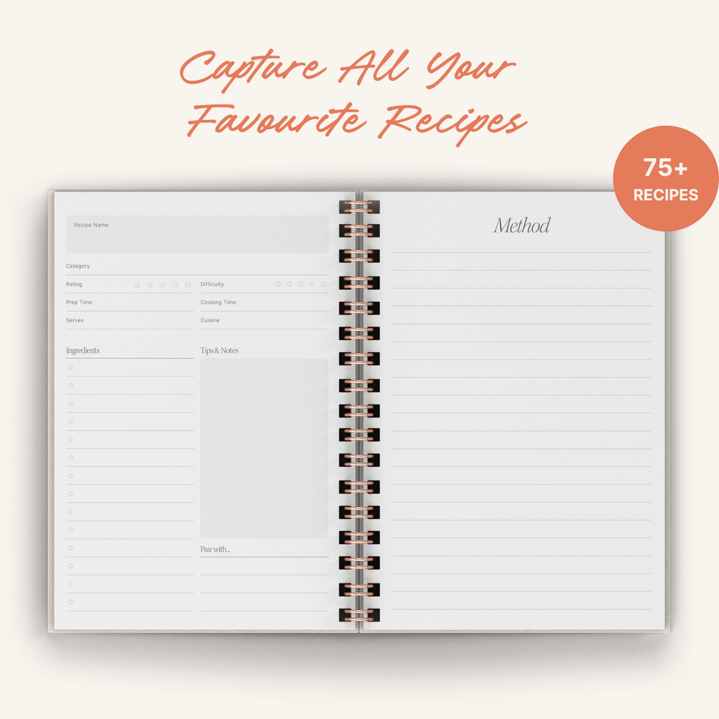 Lemon Recipe Journal | A5 Spiral Hardcover Recipe Book
