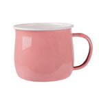 Pink mug with a white interior on a white background