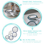 4pc White & Green Enamel Measuring Cups Set - All Good Things