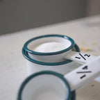 4pc White & Green Enamel Measuring Cups Set - All Good Things