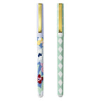 Rollerball Pens - Two-Pack Set - Check & Floral - Black Ink