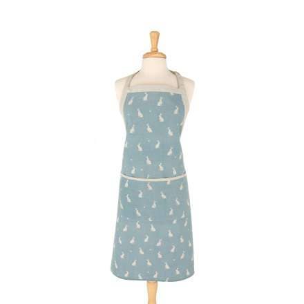 Stargazing Hare Adult Apron Blue