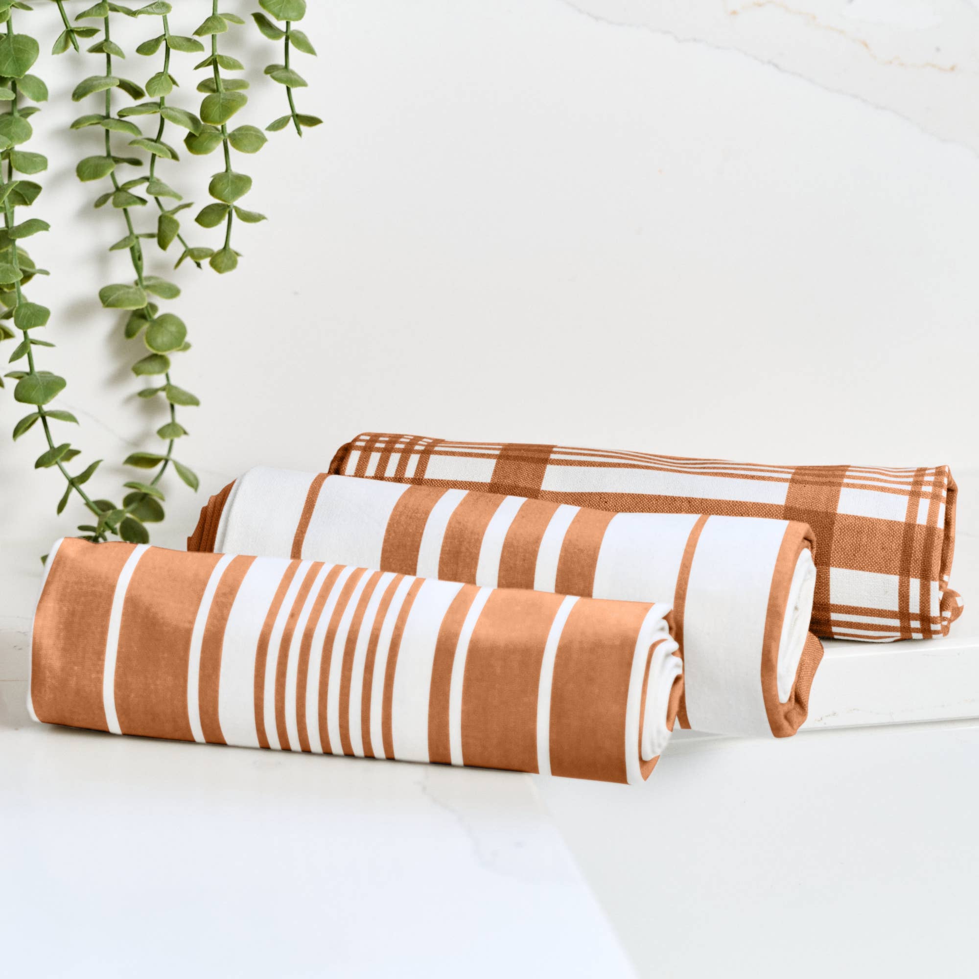 Love Colour Striped Tea Towel - Terracotta