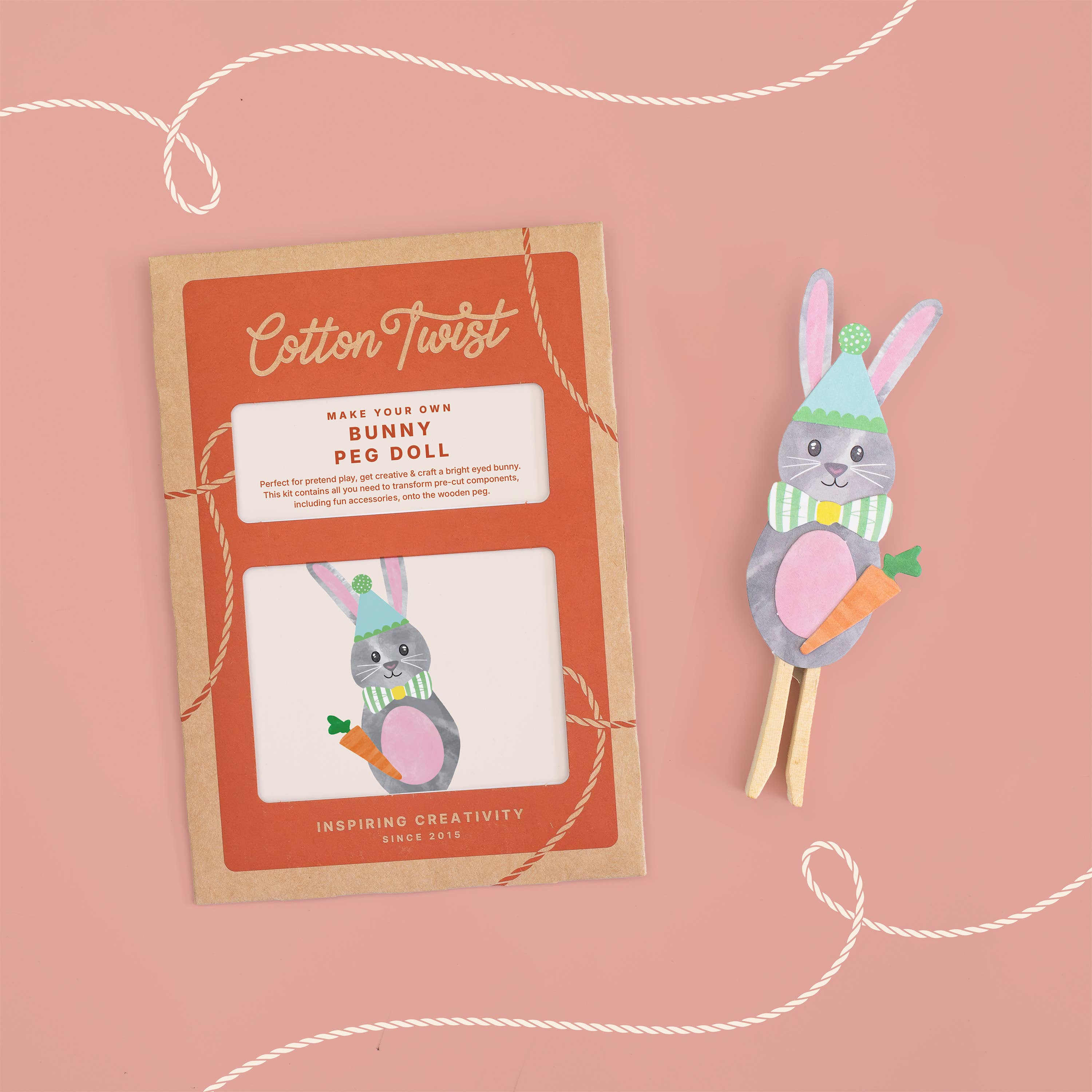 Make Your Own Bunny Peg Doll Kit