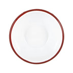 White Enamel Bowl - 16cm - Red