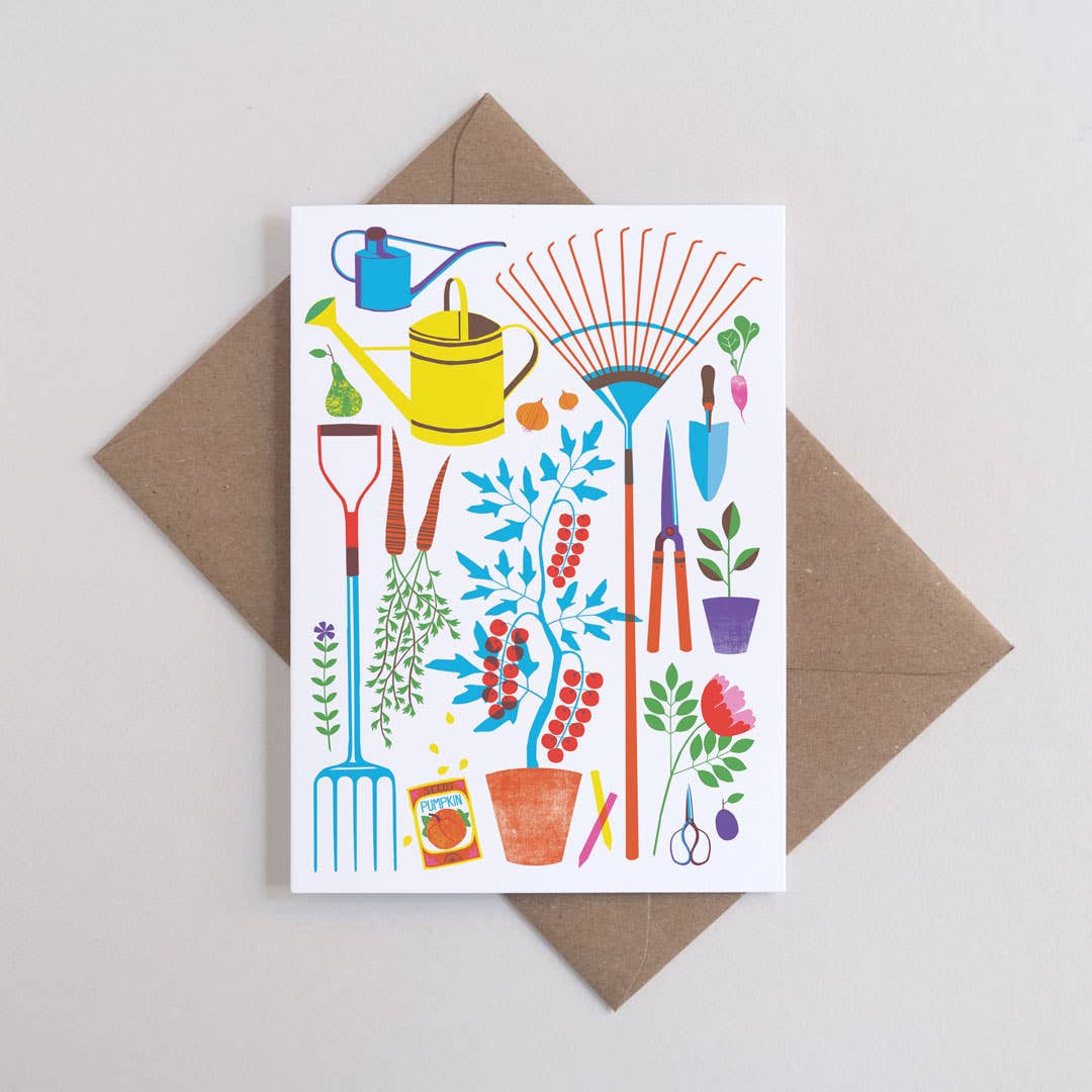 Garden Tools | Everyday greetings card | Gardener, growing