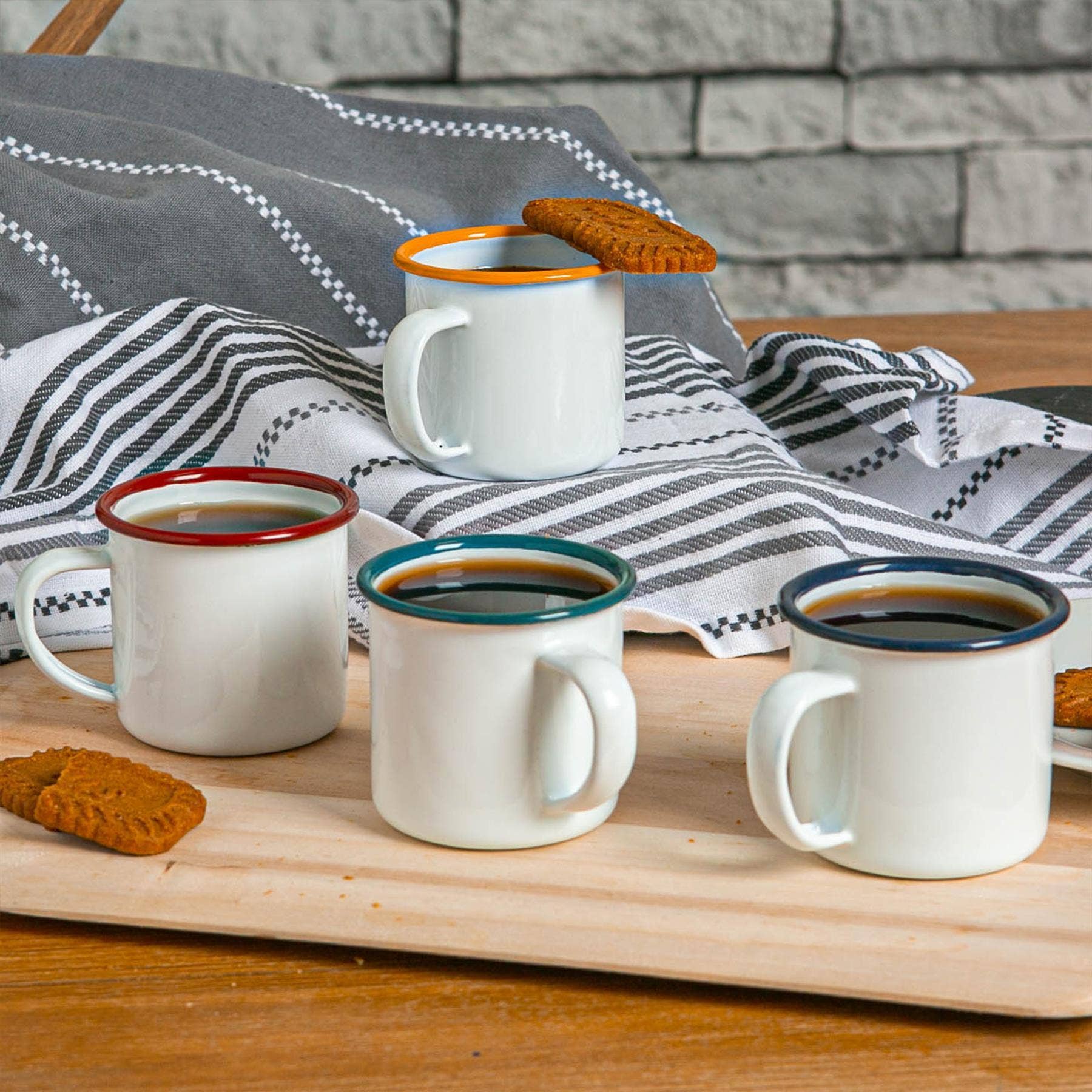 Argon Tableware White Enamel Espresso Cup - 130ml - Yellow