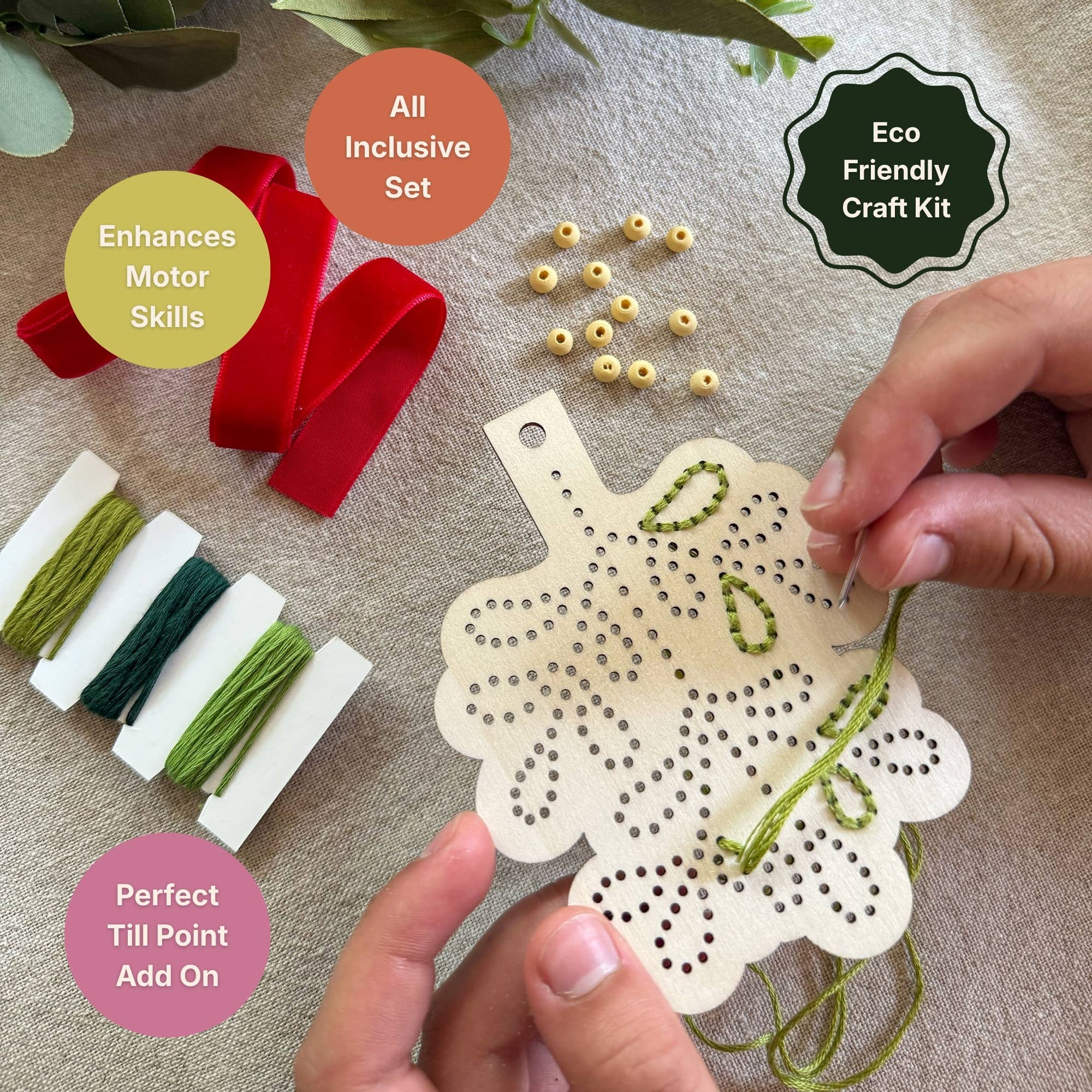 Make Your Own Stitched Mistletoe Decoration